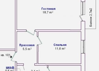 Сдается 2-комнатная квартира, 54 м2, Краснодар, улица Бородина, микрорайон ХБК