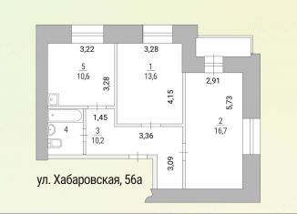 Продается двухкомнатная квартира, 55 м2, Пермь, Хабаровская улица, 56А, ЖК Боровики