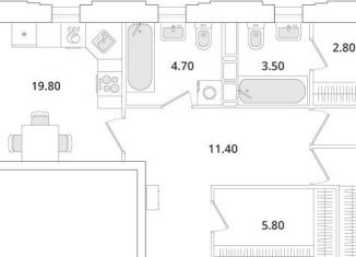 Продается 2-комнатная квартира, 76.2 м2, Санкт-Петербург, Планерная улица, 99, метро Комендантский проспект