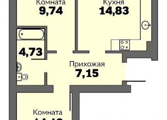 Продажа 2-комнатной квартиры, 52 м2, Зеленоградск, Приморская улица, 13С