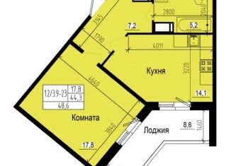 Продам однокомнатную квартиру, 48.6 м2, посёлок Парголово, Ольгинская дорога, 3/20