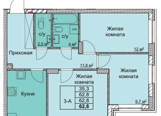 Продается 3-комнатная квартира, 62.8 м2, Нижний Новгород, переулок Профинтерна, метро Заречная