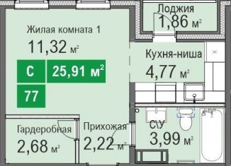 Продается 1-комнатная квартира, 25.9 м2, Нижний Новгород, ЖК Торпедо, жилой комплекс Торпедо, 48