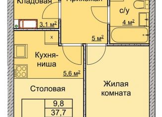 Продается однокомнатная квартира, 38.8 м2, Нижний Новгород, переулок Профинтерна, метро Заречная