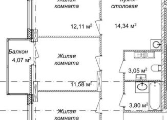 Продам трехкомнатную квартиру, 75 м2, Нижний Новгород, ЖК КМ Тимирязевский