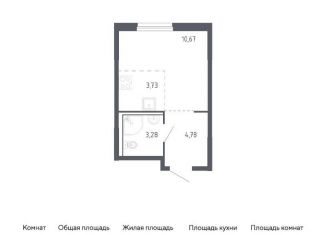 Квартира на продажу студия, 22.5 м2, Тюменская область, жилой комплекс Чаркова 72, 1.2