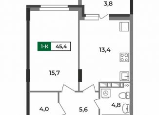 Продается однокомнатная квартира, 45.4 м2, Ковров, улица Зои Космодемьянской, 28/1