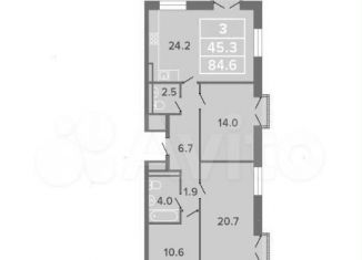 Продажа 2-ком. квартиры, 60.5 м2, Санкт-Петербург, Ипподромный переулок, 1к3, Ипподромный переулок