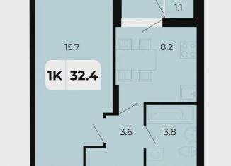 Продается 1-ком. квартира, 32.4 м2, Ростов-на-Дону, Орбитальная улица, 27, Ворошиловский район