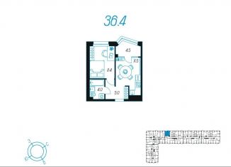 1-комнатная квартира на продажу, 36.4 м2, Тула, улица Михеева, 9