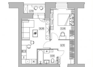 Продам 1-комнатную квартиру, 41.8 м2, Вологодская область