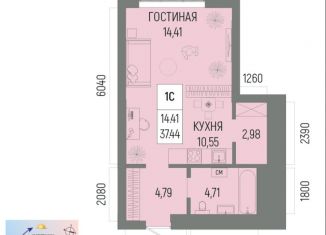 Продажа 1-комнатной квартиры, 37.4 м2, Уфа