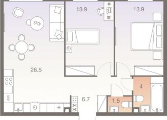 Продам трехкомнатную квартиру, 66.5 м2, Москва, метро Нагорная