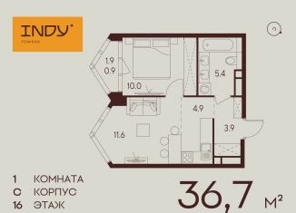 Продаю однокомнатную квартиру, 36.7 м2, Москва, Хорошевский район