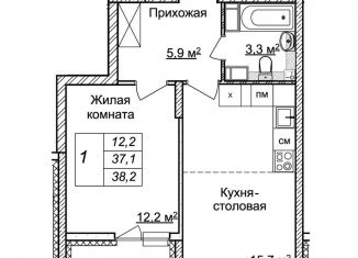 Продажа однокомнатной квартиры, 38.2 м2, Нижний Новгород, ЖК Новая Кузнечиха