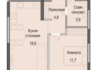 Продаю однокомнатную квартиру, 39 м2, Татарстан
