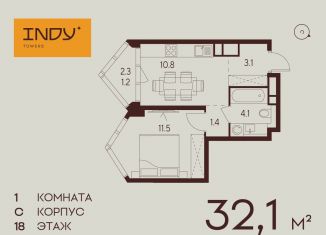 Продажа 1-комнатной квартиры, 32.1 м2, Москва, Хорошевский район