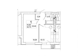 Продаю 1-комнатную квартиру, 33.4 м2, Коммунар