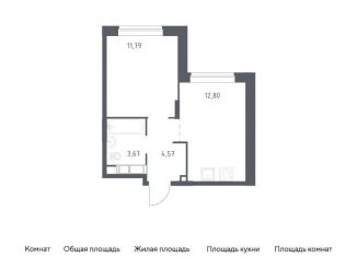 Продам однокомнатную квартиру, 32.8 м2, Московская область