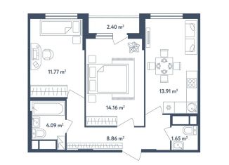 Продам 3-ком. квартиру, 55.6 м2, поселок Мещерино