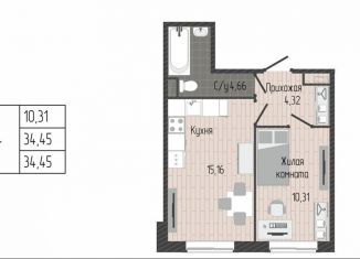 Продам 1-комнатную квартиру, 34.5 м2, Сертолово