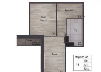 1-комнатная квартира на продажу, 32.6 м2, Сертолово