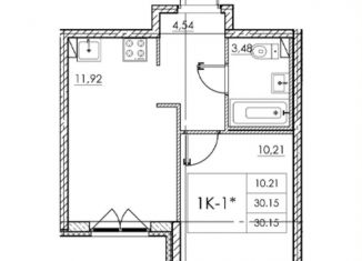 Продам 1-комнатную квартиру, 30 м2, поселок Бугры, ЖК Новые Горизонты