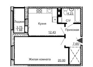 Продам 1-ком. квартиру, 46.9 м2, Санкт-Петербург, Парфёновская улица, 6к2, ЖК Променад