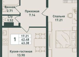 Продается однокомнатная квартира, 43.4 м2, Ленинградская область