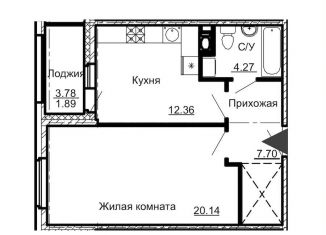 Продаю 1-ком. квартиру, 47 м2, Санкт-Петербург, Парфёновская улица, 6к2, ЖК Променад