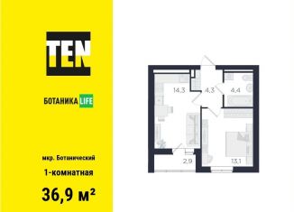 Продается однокомнатная квартира, 36.9 м2, Екатеринбург, улица 8 Марта, 204Д, ЖК Ботаника Лайф
