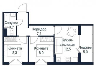 Двухкомнатная квартира на продажу, 44.7 м2, Челябинская область