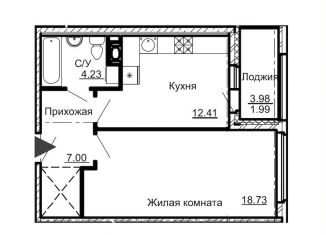 Продается однокомнатная квартира, 44.5 м2, Санкт-Петербург, Парфёновская улица, 6к2, ЖК Променад