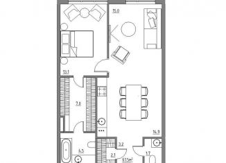 Продажа 2-ком. квартиры, 61.5 м2, Видное