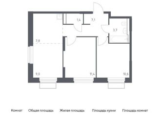 2-комнатная квартира на продажу, 51 м2, Московская область, жилой комплекс Квартал Строгино, к1