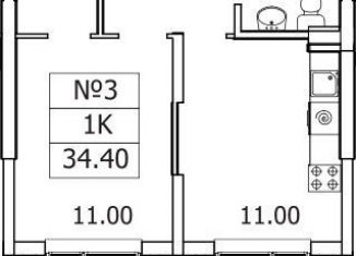 Продается 2-ком. квартира, 57.9 м2, деревня Сапроново, ЖК Видный Берег 2