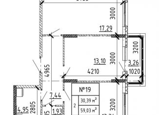 Продается 2-ком. квартира, 59 м2, поселок Аннино, улица Якова Золина