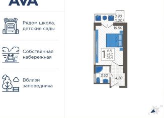 Продажа 1-ком. квартиры, 25.4 м2, Сочи, ЖК Летний, улица Искры, 88лит4