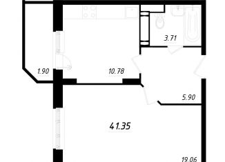 Продажа однокомнатной квартиры, 41.4 м2, Подольск, Школьная улица, 41
