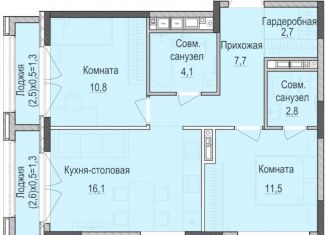 Продажа 2-комнатной квартиры, 55.4 м2, Татарстан