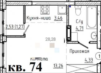 Продается квартира студия, 28.3 м2, Новосибирск, Выборная улица, 133/1, Октябрьский район
