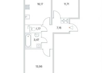 Продаю 2-ком. квартиру, 55.7 м2, Санкт-Петербург