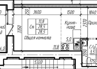 Продам квартиру студию, 28.5 м2, Барнаул, улица Смирнова, 94А