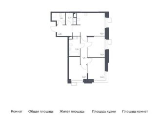 Продажа 3-комнатной квартиры, 72.3 м2, Москва, многофункциональный комплекс Тропарево Парк, к2.2