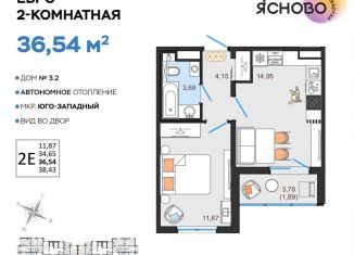 Продам 2-комнатную квартиру, 36.5 м2, Ульяновская область, квартал Ясново, 3