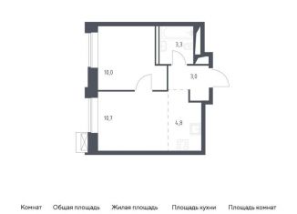 Продажа однокомнатной квартиры, 31.8 м2, Москва, жилой комплекс Верейская 41, 2.1, ЗАО