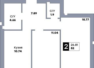 Продажа 2-ком. квартиры, 52 м2, Самара, площадь Куйбышева, Ленинский район