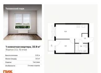 Продам однокомнатную квартиру, 32.9 м2, городской посёлок Новоселье