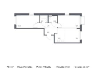 2-комнатная квартира на продажу, 59.6 м2, поселение Кокошкино, жилой комплекс Новое Внуково, к26