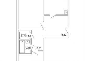 2-комнатная квартира на продажу, 53.3 м2, поселок Успенский, Луговая улица, 6